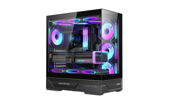 Huntkey PC case for desktop computer builds and component installation