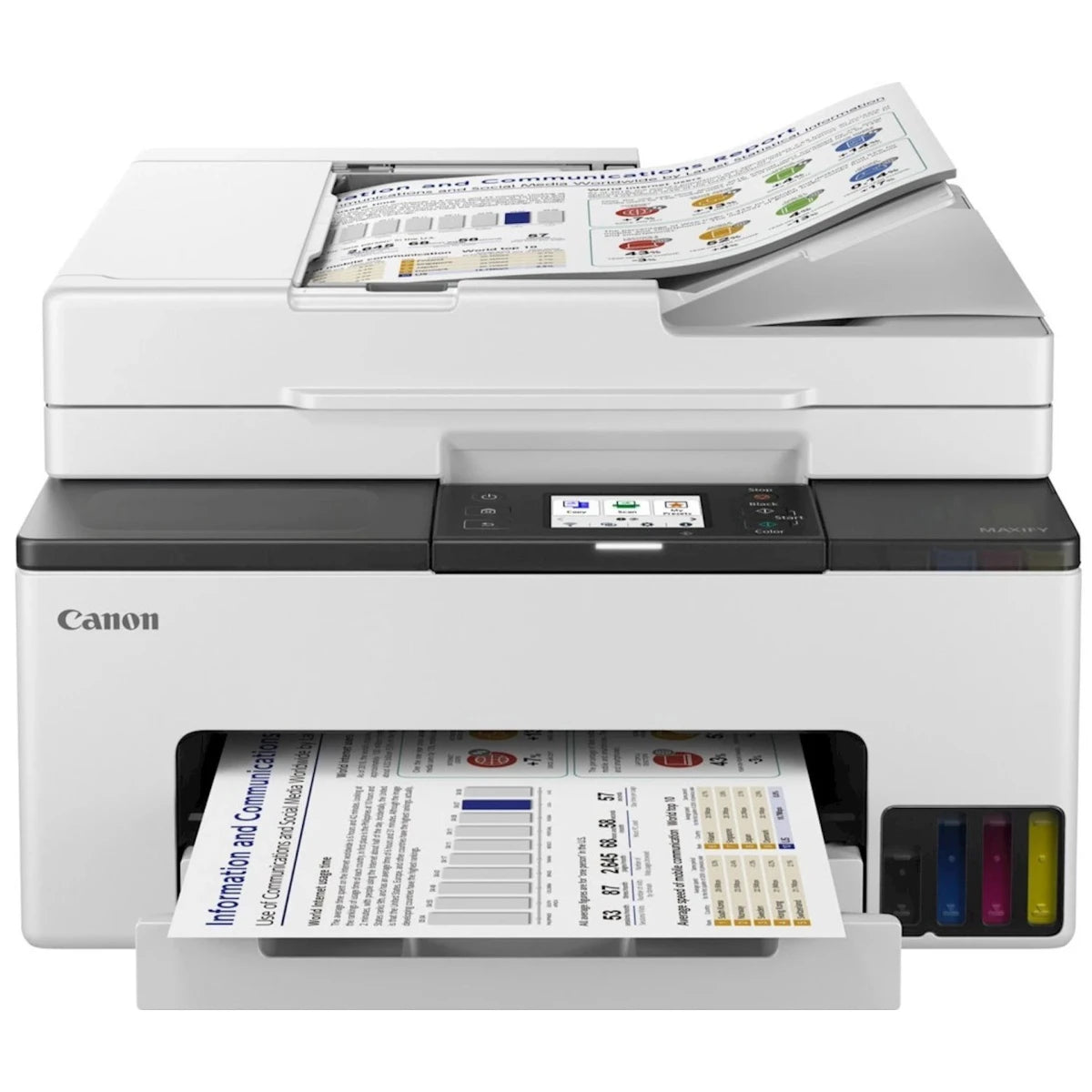 Canon MAXIFY GX2040 Ink Tank All-in-One Wireless & Network Multi-function Machine (Copy/Print/Scan/Fax) w/ Automatic Document Feeder - White