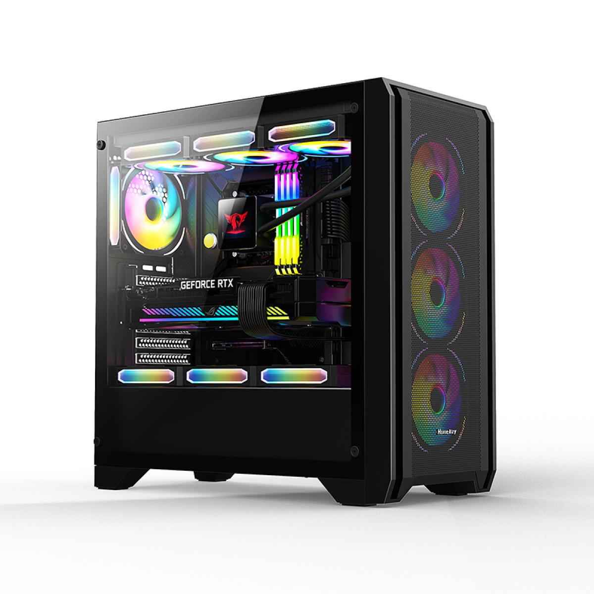 Huntkey GX750A Empty Gaming Case with 3 Fans - Black, cases