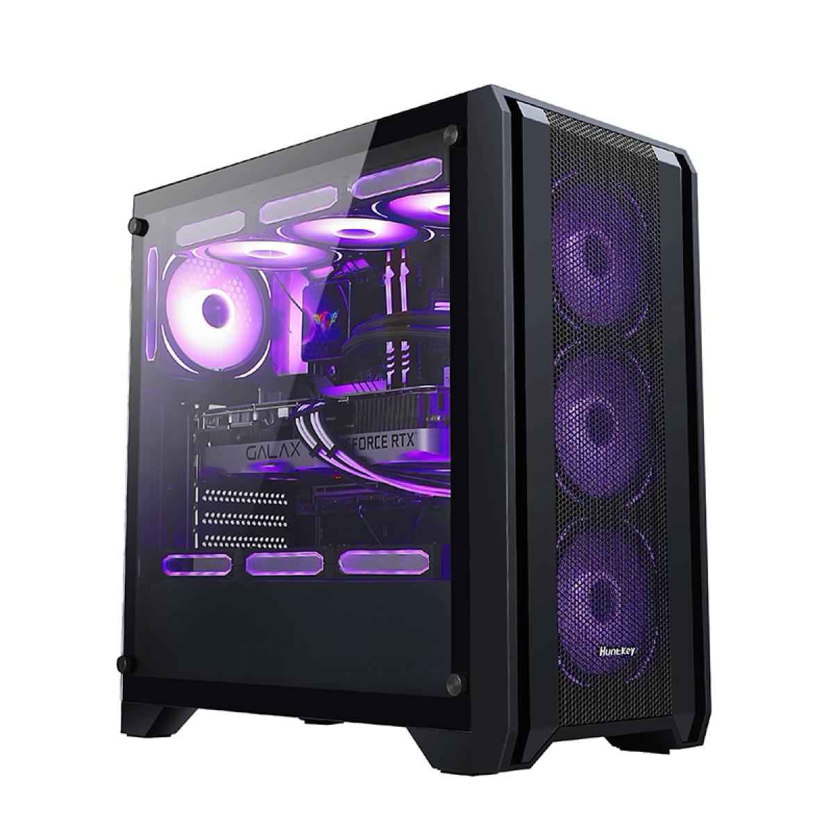 Huntkey GX750A Empty Gaming Case with 3 Fans - Black, cases