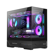 Huntkey GX760AE Fortune Lite Empty PC Gaming Case without Fans -Black