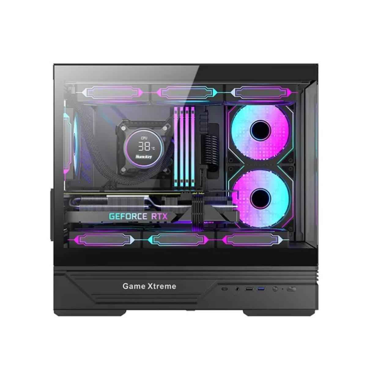 Huntkey GX760AE Fortune Lite Empty PC Gaming Case without Fans -Black