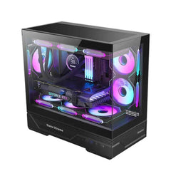 Huntkey GX760AE Fortune Lite Empty PC Gaming Case without Fans -Black