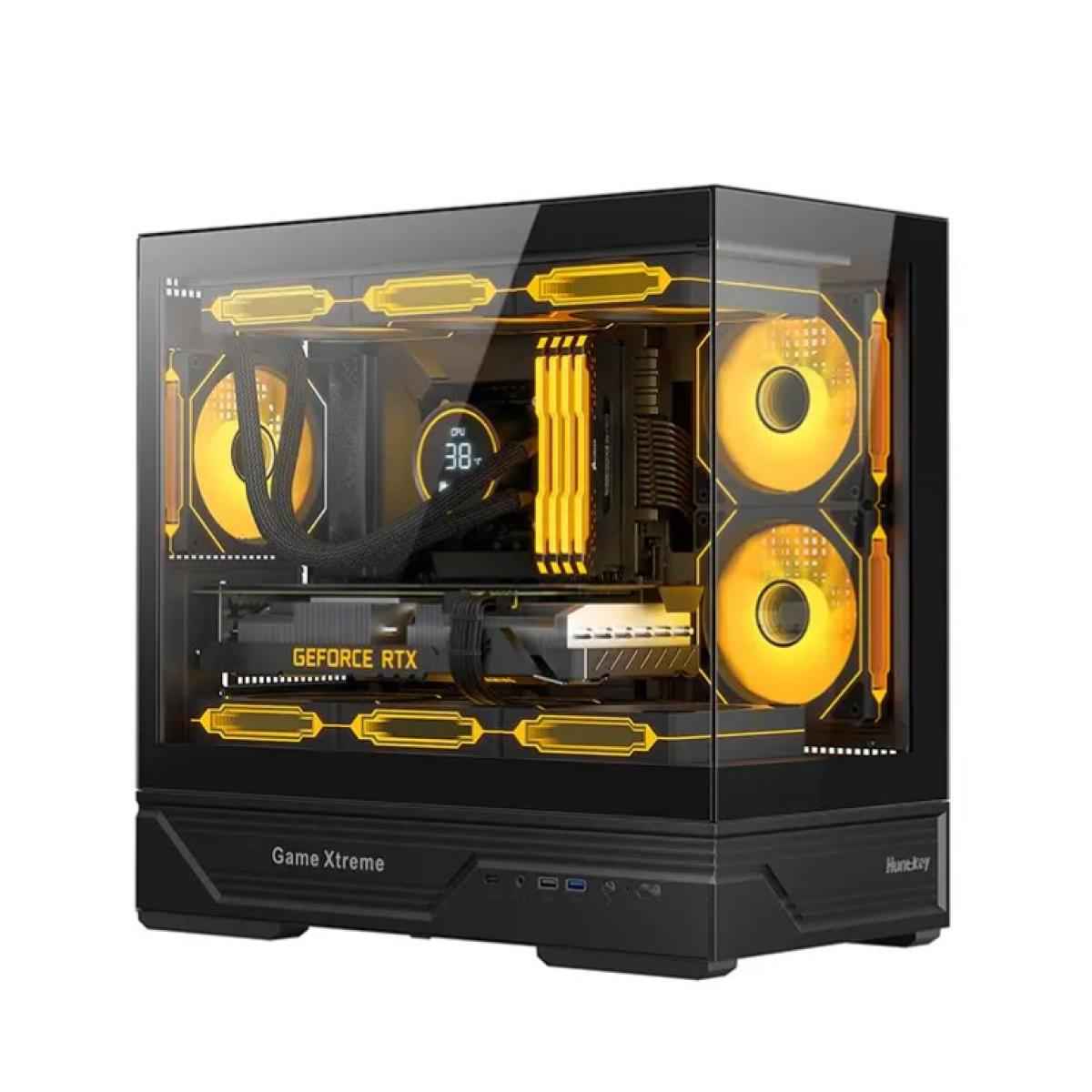 Huntkey GX760AE Fortune Lite Empty PC Gaming Case without Fans -Black