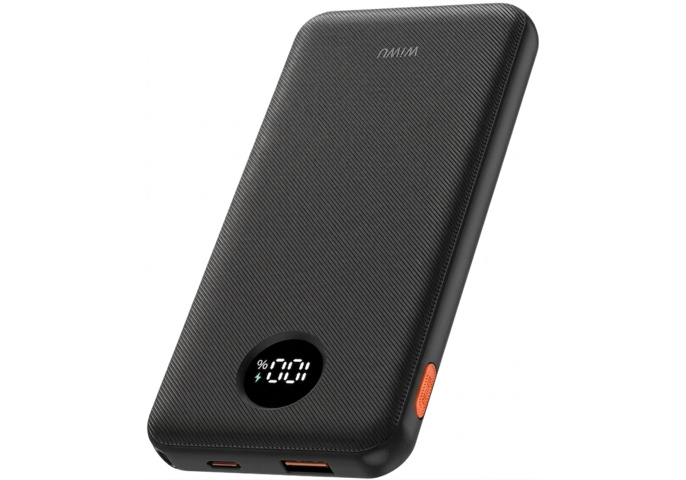 WiWU PN03 Essen Series 10000mAh Power Bank 22.5W – PD & QC 3.0 Fast Charging, LED Digital Display, Black - 18 Months Warranty
