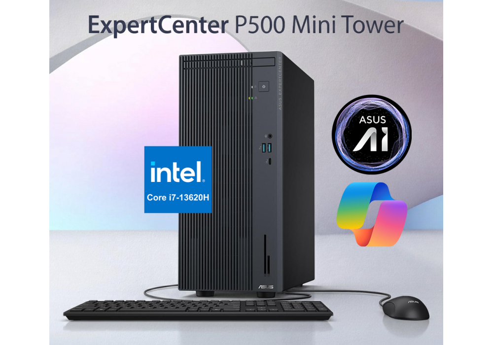 ASUS ExpertCenter P500 Mini Tower Business PC | Intel Core i7-13620H | 8GB DDR5 | 512GB SSD | DVD 8X | WiFi 6 + Bluetooth 5.4 [P500MV-I78512G0D]