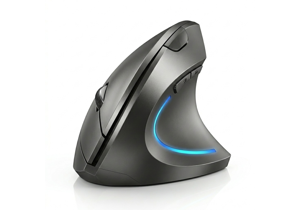 HP S6000 Energy Wireless Ergonomic Vertical Mouse, 2.4GHz Wireless, High-Precision Optical Sensor, 6-Button Design, Speed Adjustable, Professional Comfort for Windows & macOS
