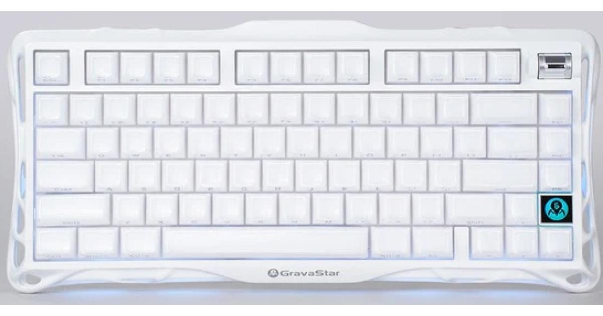 GravaStar Mercury K1 75% Wireless Mechanical Gaming Keyboard, Aluminum Alloy Exoskeleton Design, Gasket Custom Keyboard Hot-Swap Socket, Linear Switches, RGB Backlit ,White