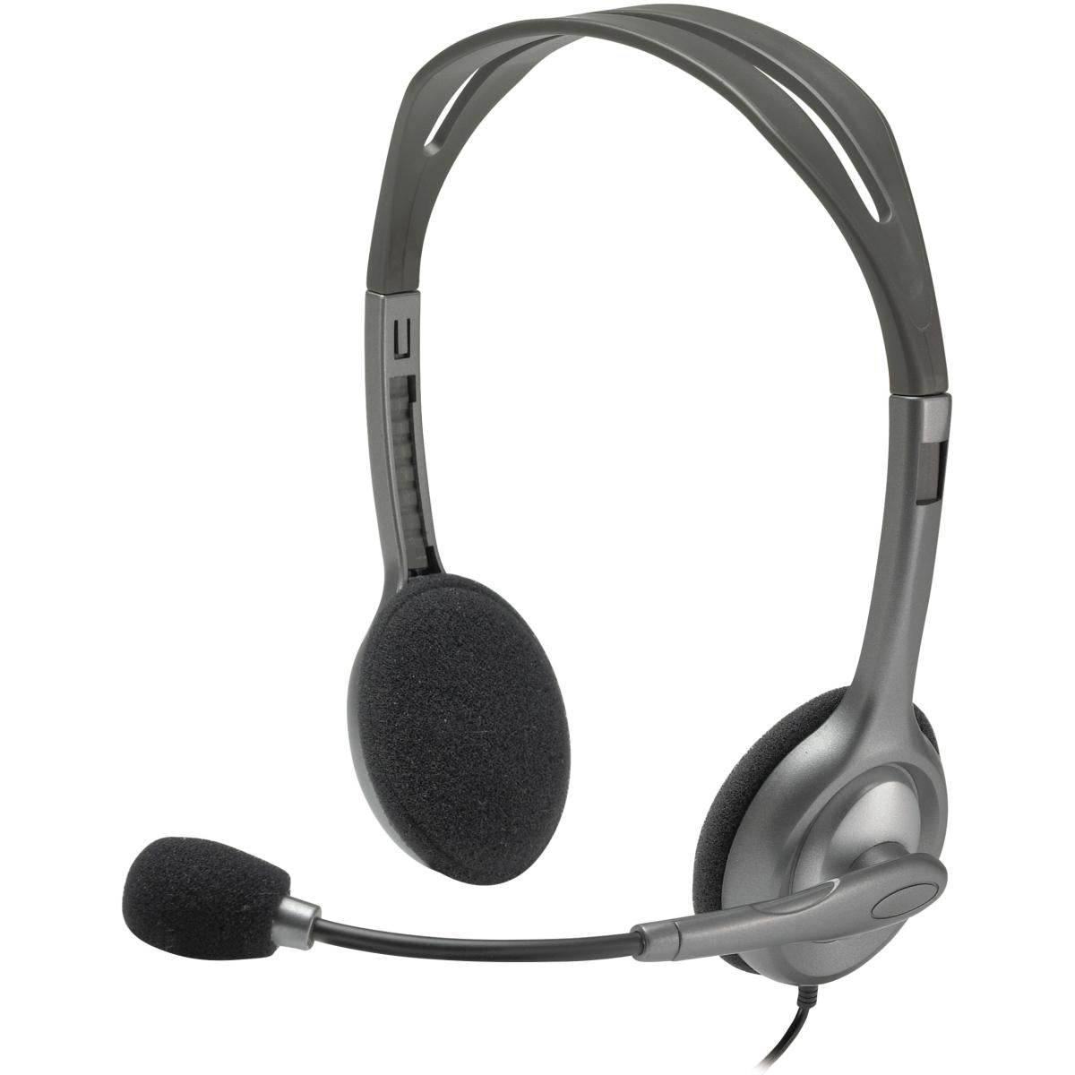 Logitech H111 Wired Stereo Headphones With Noise Cancelling Microphone 3.5 Mm Audio Jack Pc/mac/laptop/smartphone/tablet Black