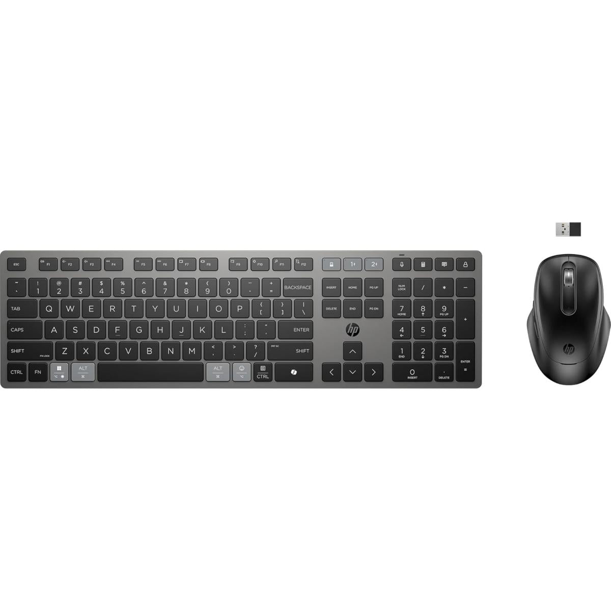 Hp 725 Multi Device Rechargeable Wireless Keyboard And Mouse Combo , Up To 2 Months (keyboard) 30 Days (mouse) Of Usage From A 3 Minute Charge