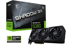 Msi Geforce Rtx 5080 Shadow 3x Oc Graphics Card, 16gb Gddr7 256 Bit Memory, 2640 Mhz Boost Clock, 10752 Cuda Cores, 30 Gbps Memory Speed