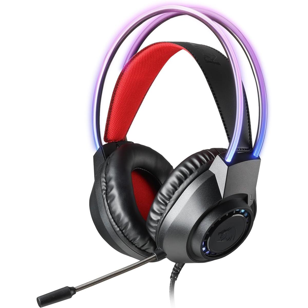 Redragon H231 Scream Wired Gaming Headset, Stereo Surround Sound, 40mm Drivers, Leather Foam Ear Pads, Noise Canceling Microphone, Multi Platforms Headphone, Works With Pc/ps4/5/ns/xbox One, Black