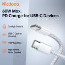 Mcdodo CA‑569 – 60W USB‑C to USB‑C Cable, 1m Nylon Braid, PD Fast Charging & Data Sync, Compatible with Laptops, Tablets, Smartphones, Earbuds, Smartwatches - 18 Months Warranty