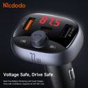 Mcdodo 595 72W 2A1C FM Car Charger with FM Transmitter PD3.0 Fast Charge Wireless/USB/TF Music Safe Charging for Smart Driving