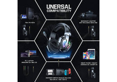 Onikuma RGB wireless wired headset for computer setup
