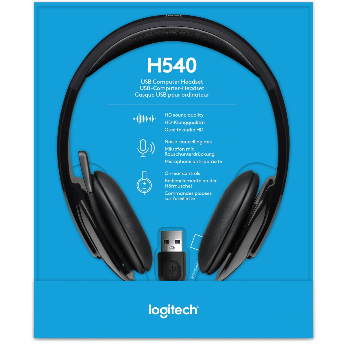 Logitech H540 High-Performance USB Headset For Windows & Mac , Skype Certified