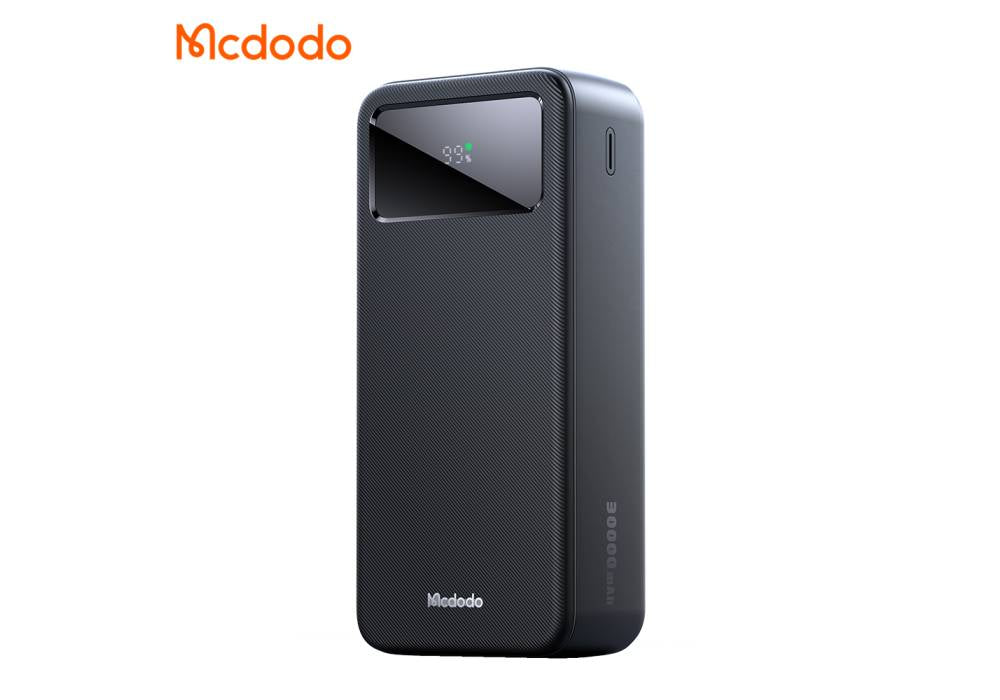 Mcdodo MC-424 - 30000mAh Power Bank, 22.5W Fast Charging, VOOC/PPS/PD/QC/SCP Support, Dual USB + USB‑C, LED Digital Display, Outdoor Portable Station - 18 Months Warranty