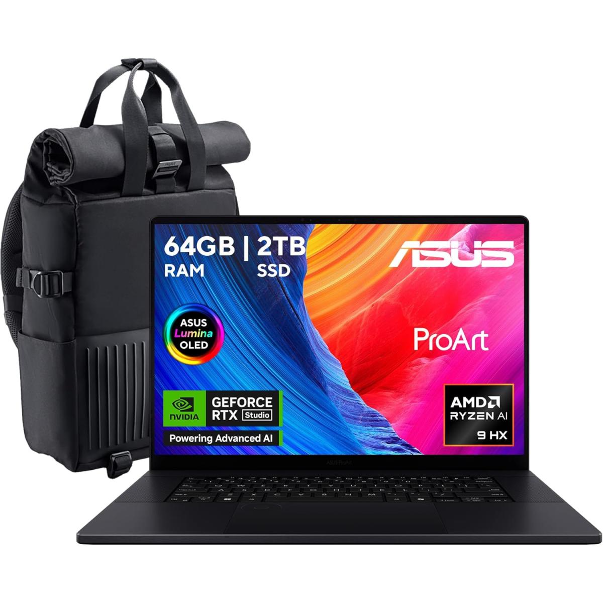 Asus Proart P16 (2024) H7606wi Amd Ryzen Ai 9 Hx 370 12 Cores Studio Grade Performance & Military Grade Durability W/ Nvidia Rtx 4070 8gb Ddr6 & Oled 4k Touch Display