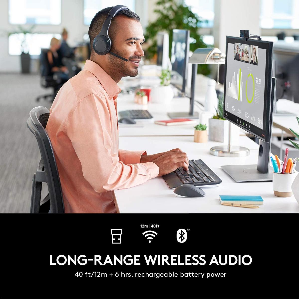 Logitech H800 Bluetooth Wireless Headset With Mic For Pc, Tablets And Smartphones, Black Logitech H800 Bluetooth Wireless Headset With Mic For Pc, Tablets And Smartphones, Black