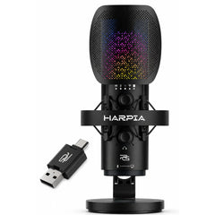 Proove Gaming Harpia Wire & Wireless Condenser Microphone with RGB & ENC - Black