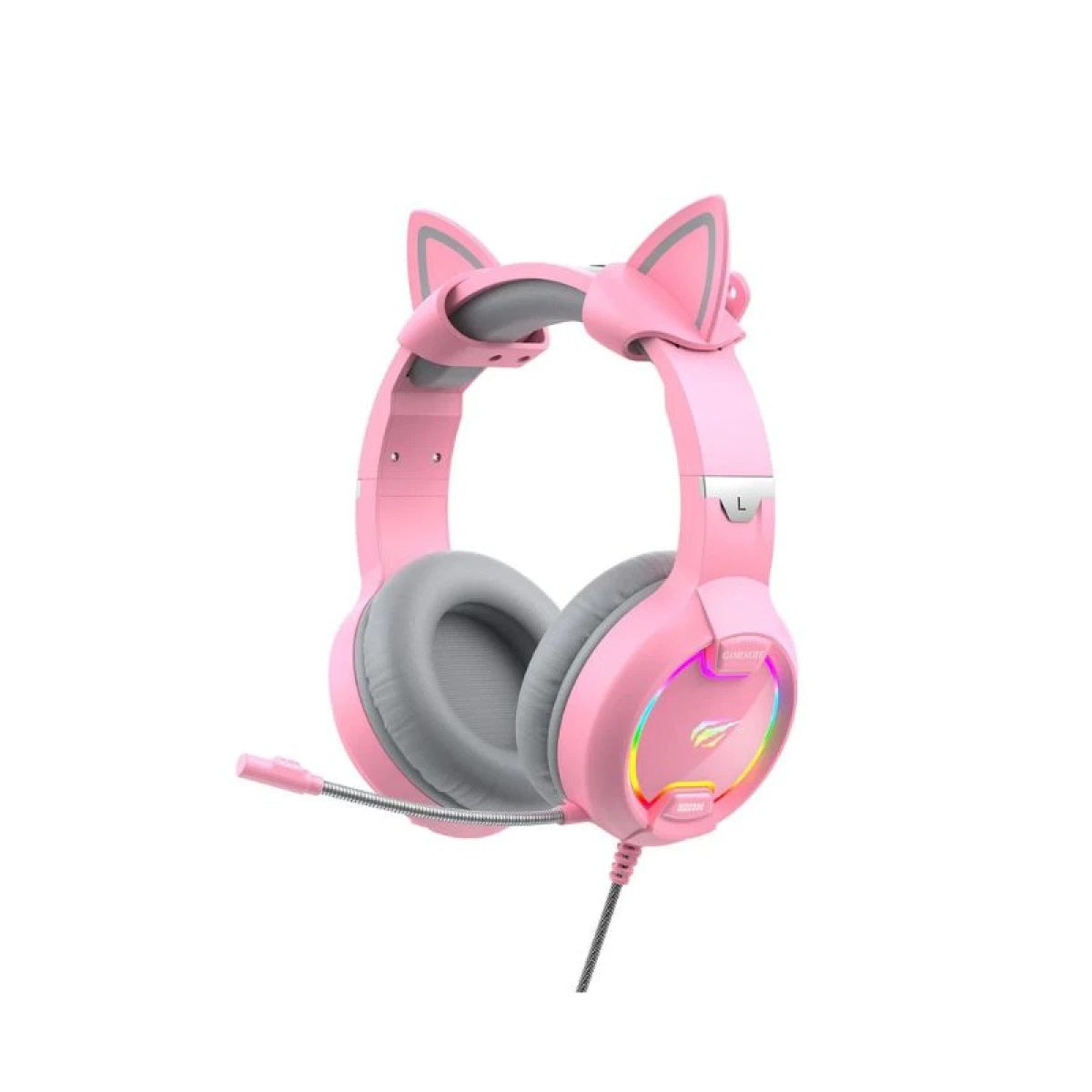 HAVIT GAMENOTE H2233D GAMING HEADPHONE COOL SHAPE RGB LIGHT - Pink HAVIT GAMENOTE H2233D GAMING HEADPHONE COOL SHAPE RGB LIGHT - Pink