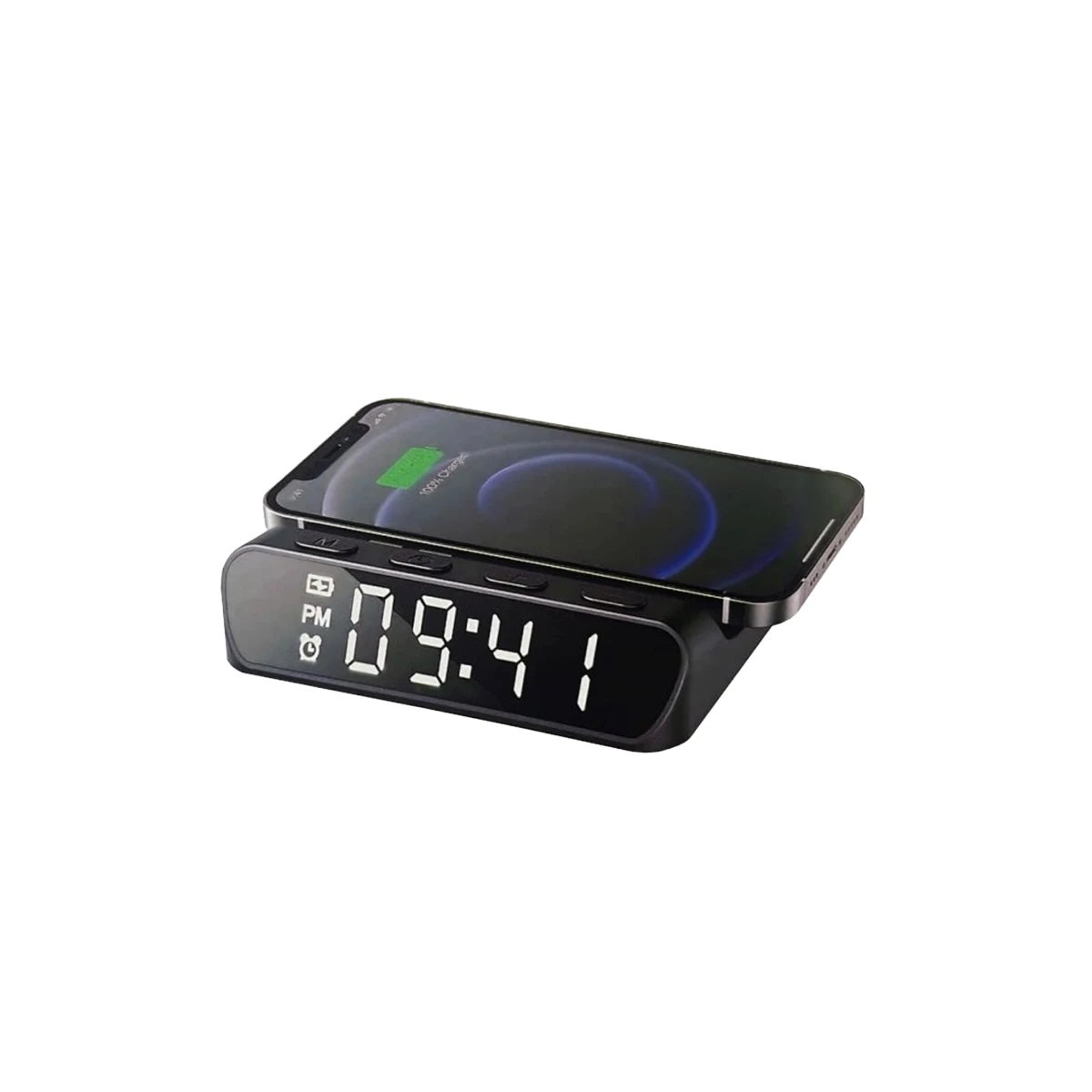 HAVIT W3031 - BK 3 - in - 1 Wireless 15W Qi Charger with Alarm Clock - Black