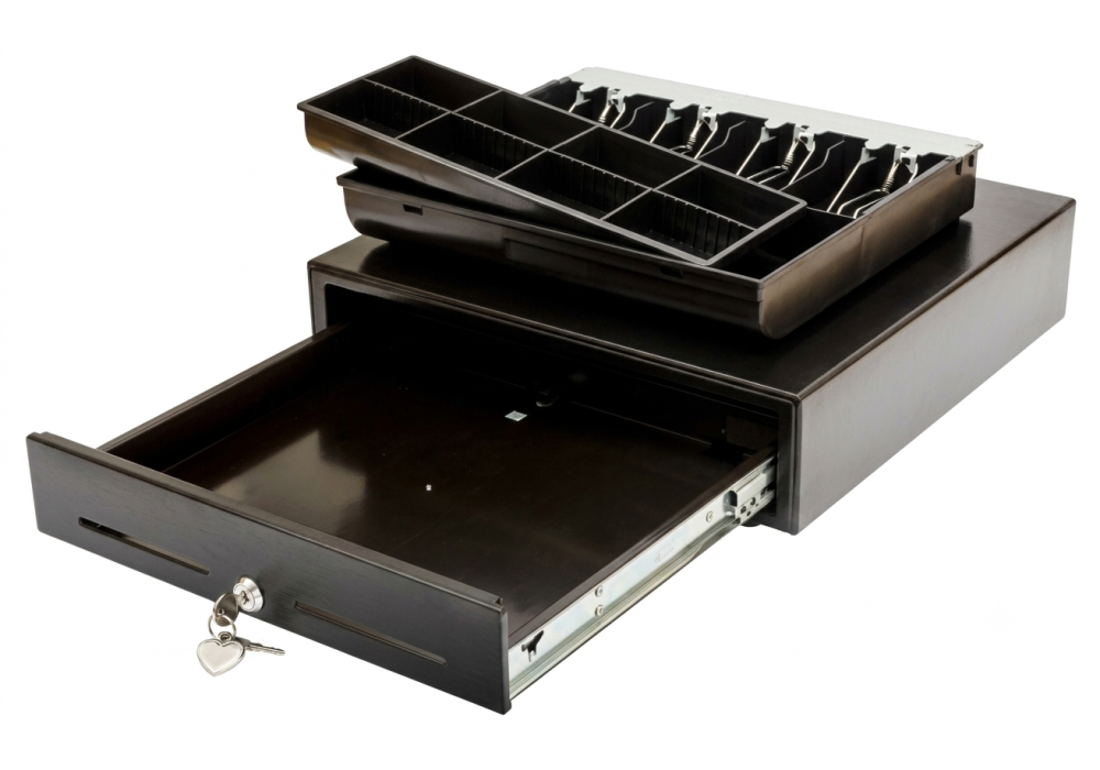 Cash Drawer HER-460 - 5 Bill Holders, 12V/24V POS Interface, Heavy‑Duty Steel Build, 11kg, 51.5×17×50cm
