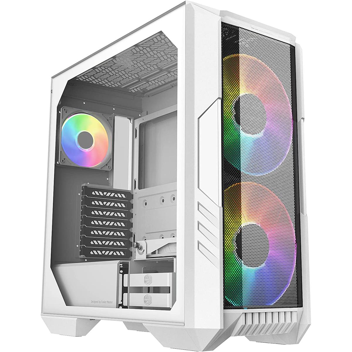 Cooler Master HAF 500 White Edition High Airflow Mesh ARGB Lighting Fans USB 3.2 Gen 2 Type C