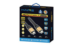 HAING HI - 0105 - HDF Flat HDMI V1.4 Cable High Speed + Ethernet Gold 3d HD HDTV Lead - 5 meter