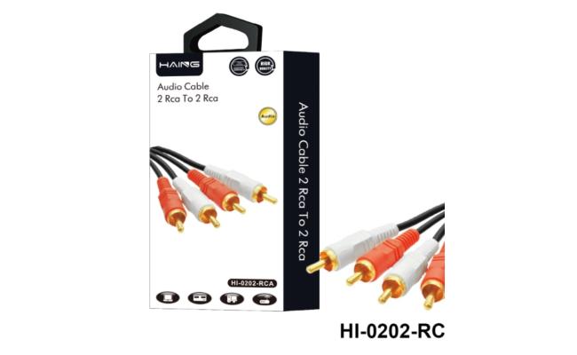 Haing Hi 0202 Rca 2 Rca Male to 2 Rca Male Audio Cable 1.5 meter with cables