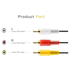 HAING HI - 0303 - RCA 3 RCA Male to 3 RCA Male Audio Cable 3 meter with cables