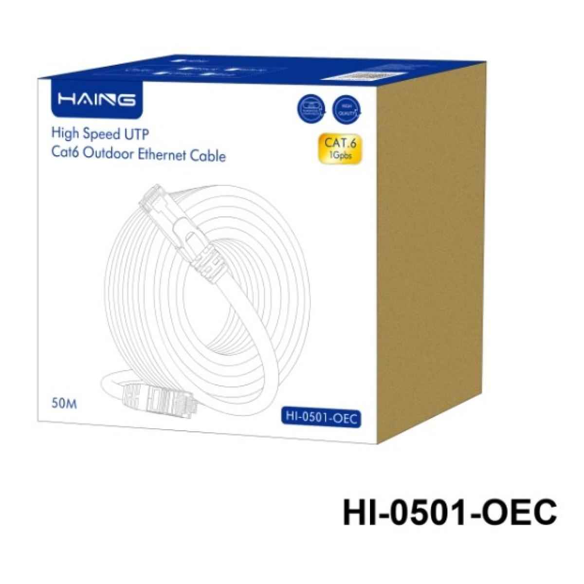 HAING HI-0501-OEC High Speed UTP Cat 6 Outdoor Ethernet Cable 50M