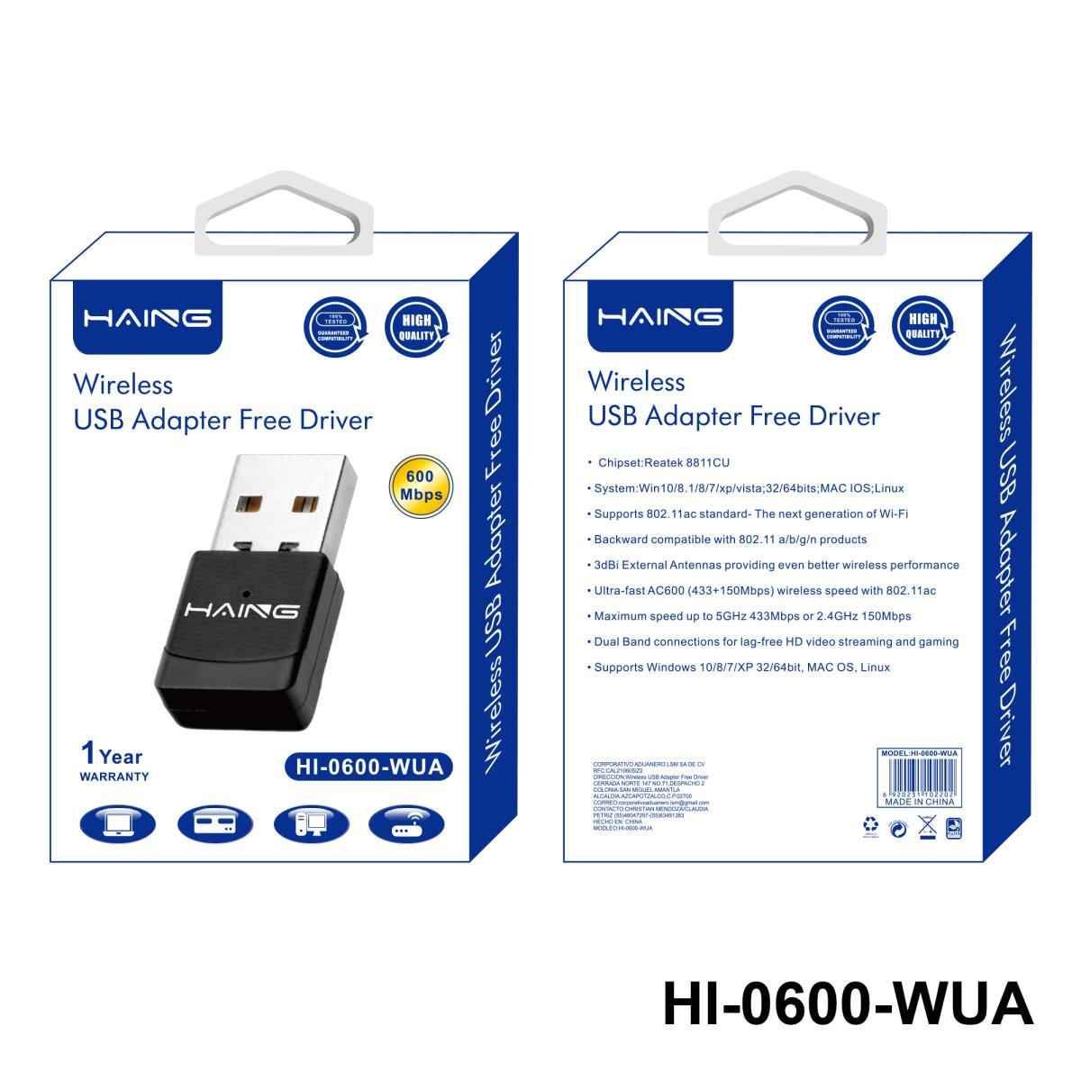 HAING HI-0600-WUA Wireless USB Adapter Free Driver