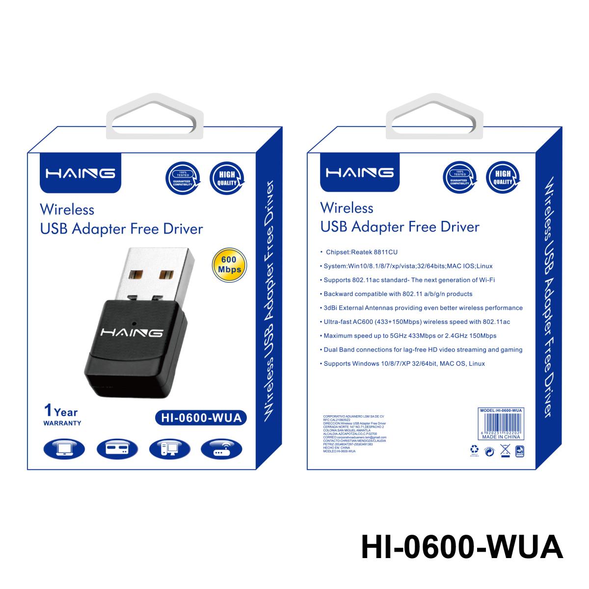 HAING HI-0600-WUA Wireless USB Adapter Free Driver