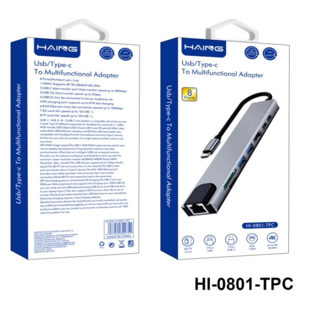 HAING HI-0801-TPC Type-C to HDTV Multifunctional Adapter