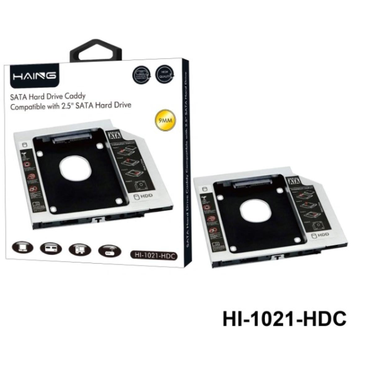 HAING HI-1021-HDC SATA Hard Drive Caddy Compatible with 2.5" SATA Hard Drive 9MM