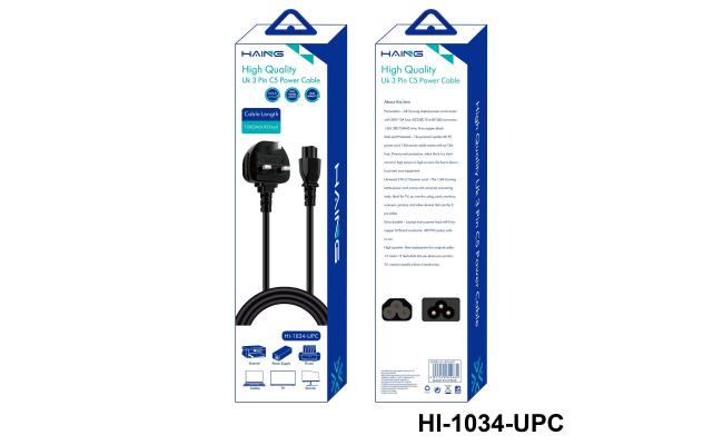 Haing Hi 1034 Upc 150c Uk 3 Pin to C5 Power Cable 1.5 meter, cables
