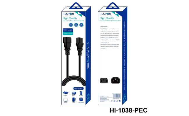 Haing Hi 1038 Pec 150c C13 to C14 Power Extension Cable 1.5 meter with cables