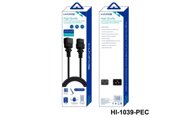 Haing Hi 1039 Pec 150c C19 to C20 Pdu Ups Power Extension Cable 1.5 meter with cables