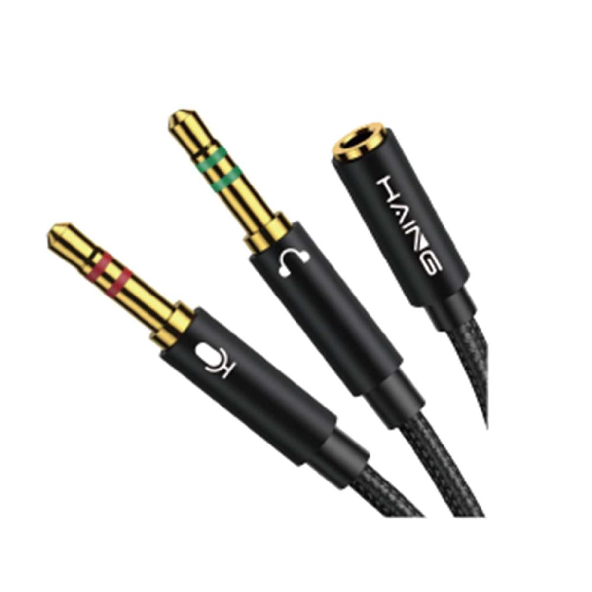 HAING HI-1047-FMC 3.5mm Female to Dual 3.5mm Male Audio Cable 20cm