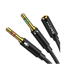 HAING HI-1047-FMC 3.5mm Female to Dual 3.5mm Male Audio Cable 20cm