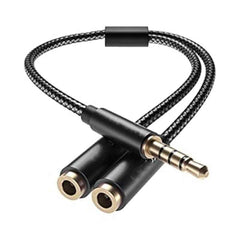 HAING HI-1046-MFC Dual 3.5mm Female to 3.5mm Male Audio Cable 20cm