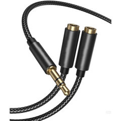 HAING HI-1046-MFC Dual 3.5mm Female to 3.5mm Male Audio Cable 20cm