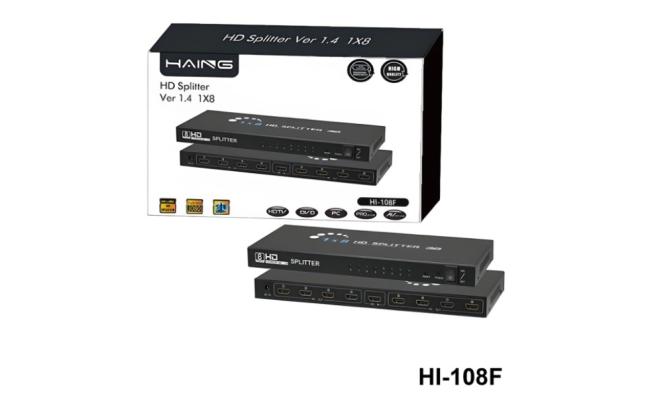 Haing Hi 108f 1x8 8 Ports Hdmi Powered Splitter For Full Hd 1080p & 3d 4k Support