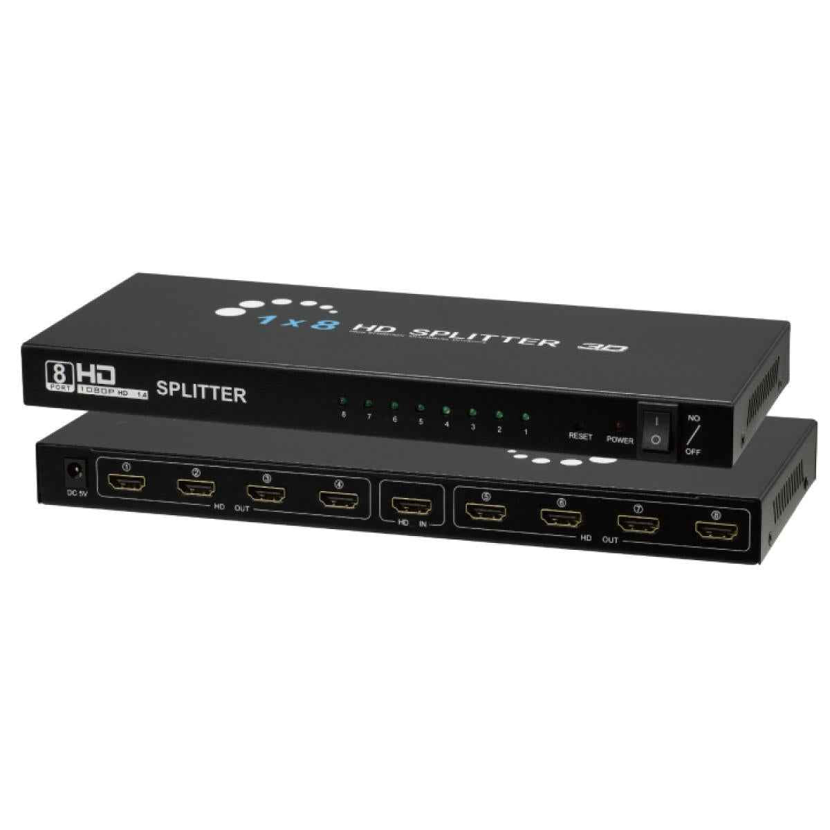 HAING HI-108F 1x8 8 Ports HDMI Powered Splitter for Full HD 1080P & 3D 4K Support
