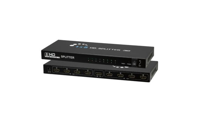 Haing Hi 108f 1x8 8 Ports HDMI Powered Splitter for Full HD 1080p & 3d 4k Support