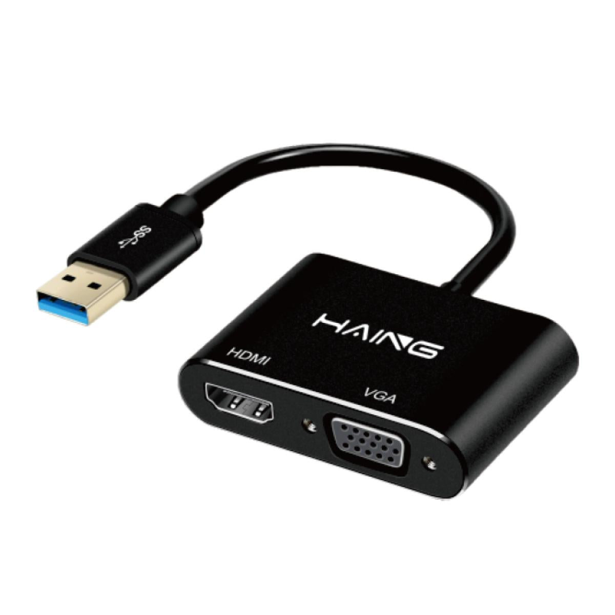 HAING USB 3.0 to HDMI VGA Adapter Converter