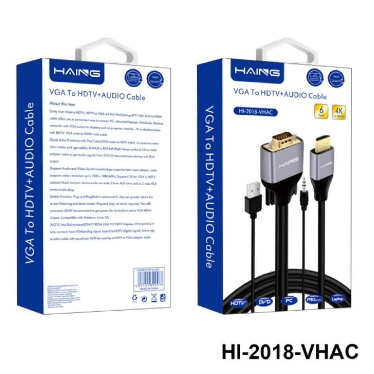 HAING HI - 2018 - VHAC VGA TO HDTV+AUDIO Cable 1.8 meter, cables