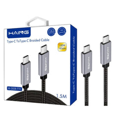 HAING HI-2028-TTC Type-C to Type-C Braided Cable 1.5M 100W
