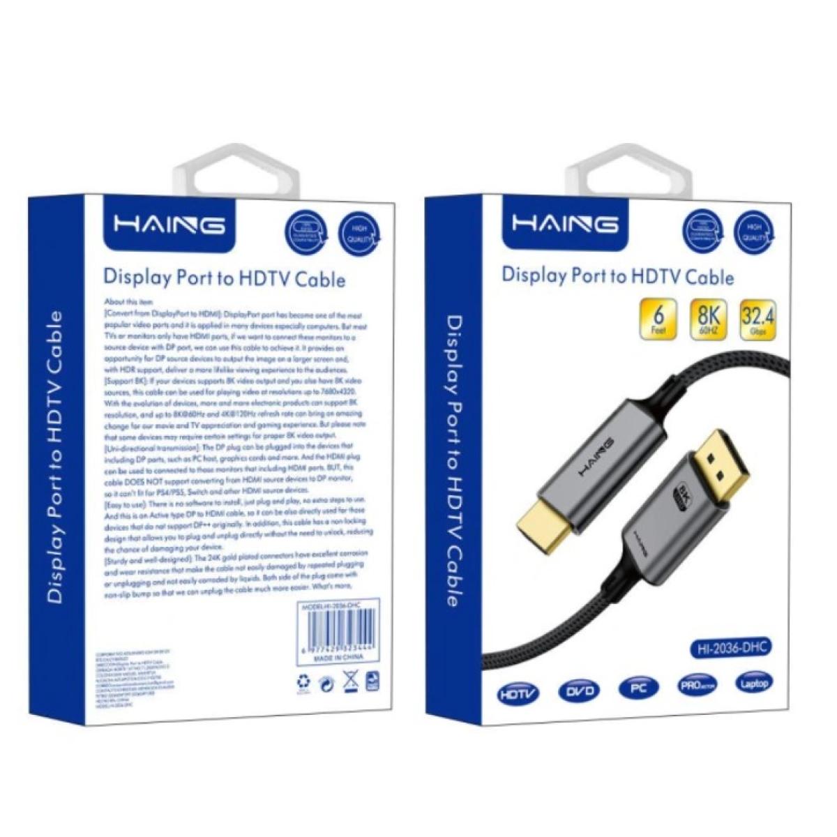 HAING HI-2036-DHC Display Port to HDMI Cable 8K 1.8M